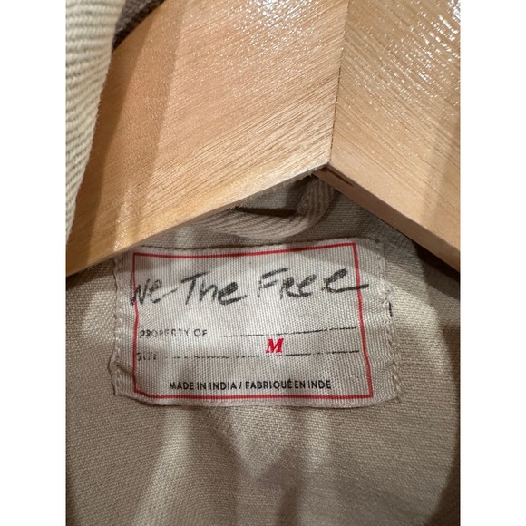 We The Free Oversized Beige Cotton Utility Shacket Jacket Women's Medium - Picture 4 of 10